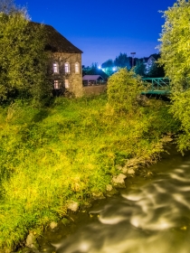 Baalsbruggermolen aan de Worm bij Nacht