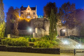 Burg Rode Herzogenrath bij Nacht