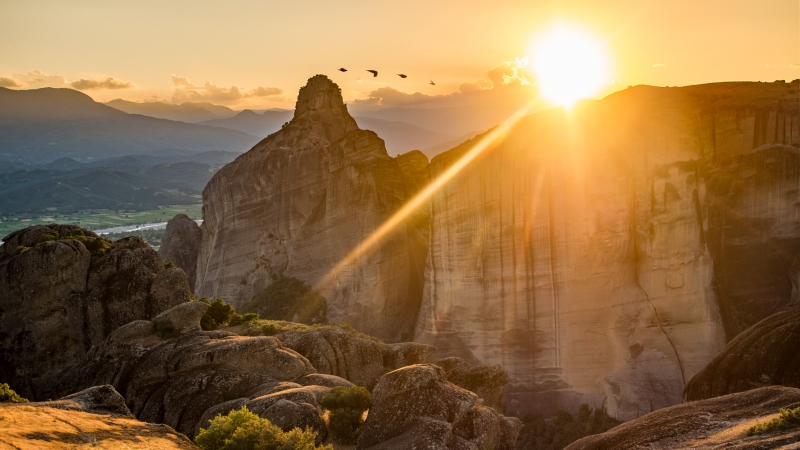 Meteora - Zonsondergang