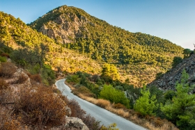 Road passing the Volcano on Methana