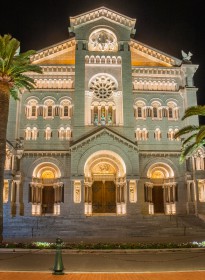 Monaco Cathedrale Saint Nicholas Night