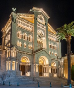 Monaco Cathedrale Saint Nicholas Nuit