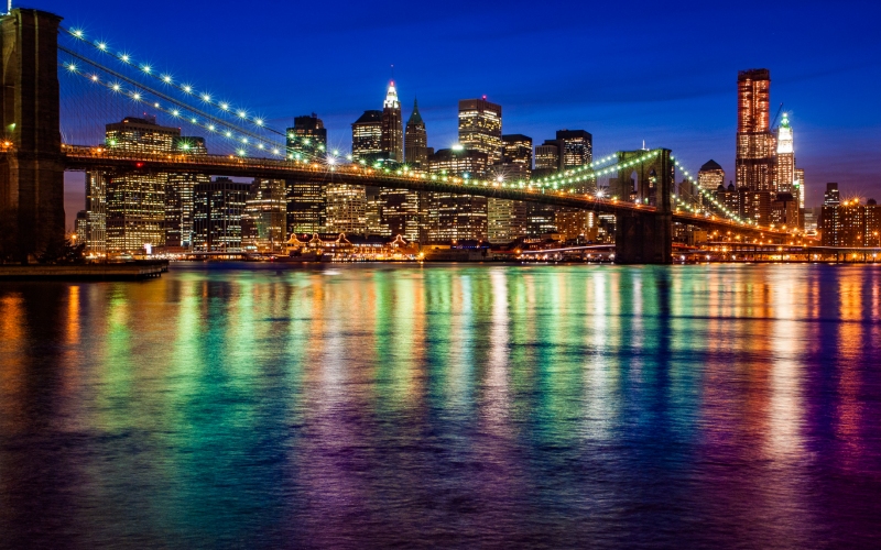 Multi-Colored Reflections of Manhattan