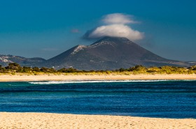 A mountain with a hat