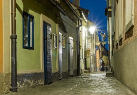 Gouden straatje van Praag bij nacht