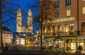Zuerich Hotel zum Storchen mit Grossmuenster